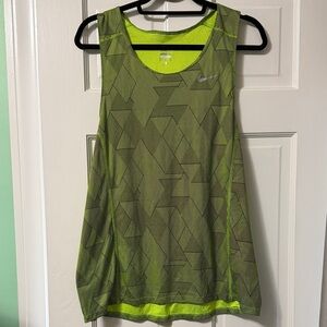Nike Lime Green Geometric Dry-Fit Tank Top